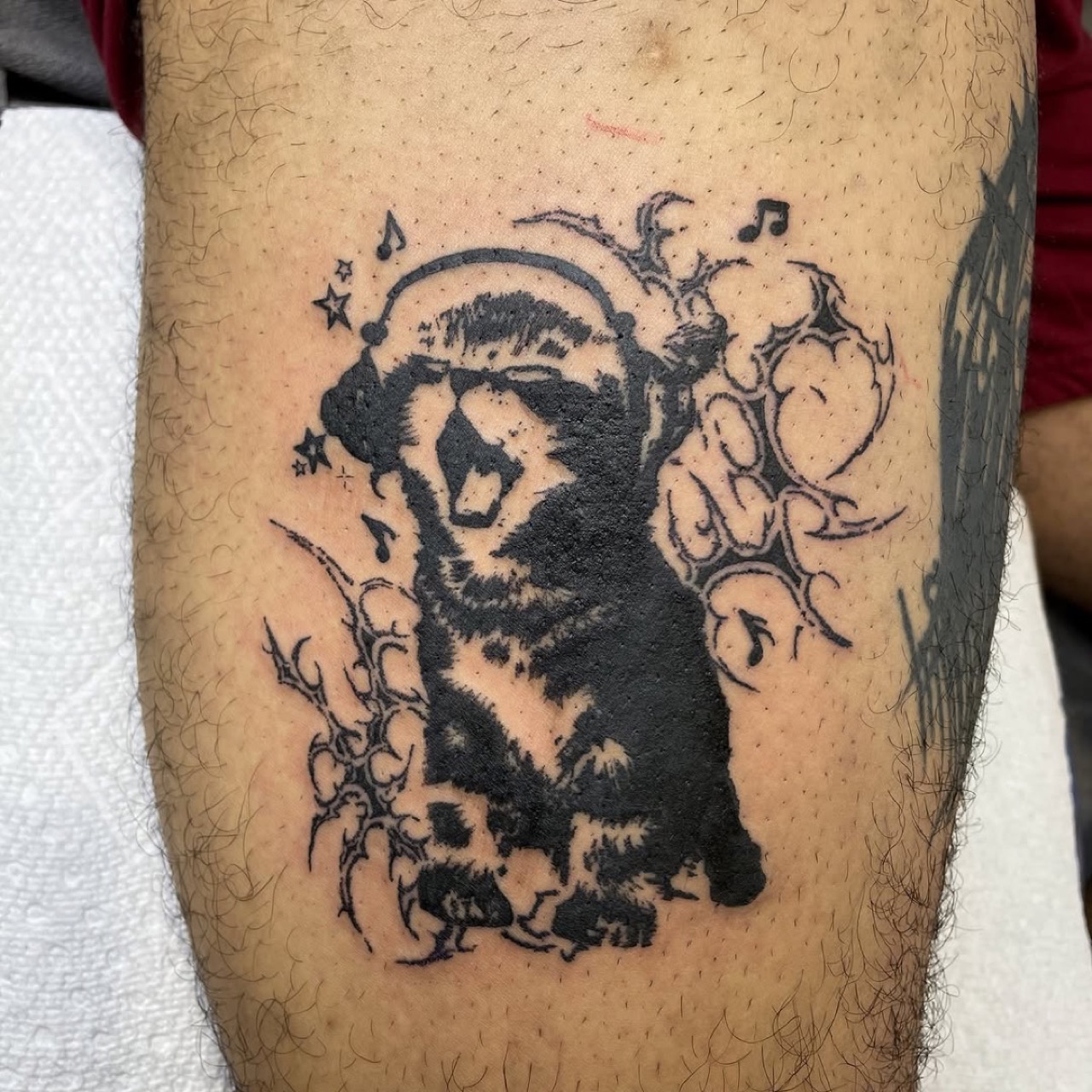 Bold blackwork tattoo by a Yes Electric artist